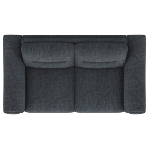 Oberle - Upholstered Sloped Track Arm Loveseat - Charcoal