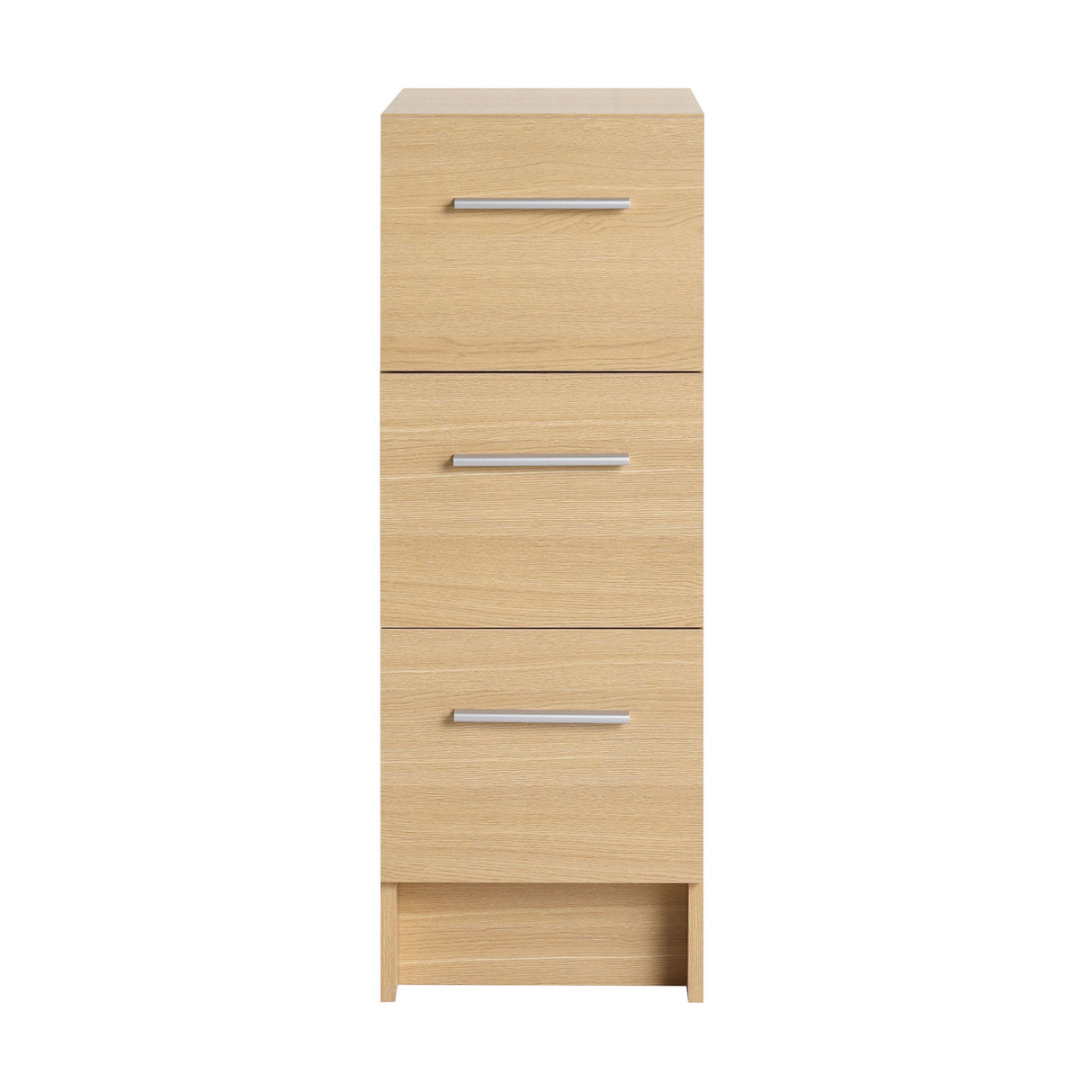 Slim Freestanding Bathroom Storage Cabinet, 3 Drawers - Light Oak