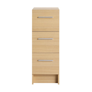 Slim Freestanding Bathroom Storage Cabinet, 3 Drawers - Light Oak