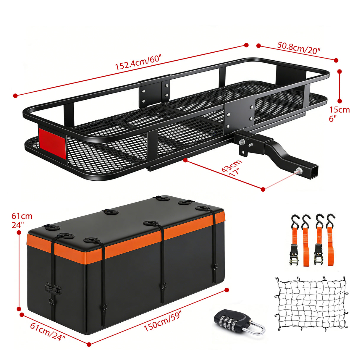 Heavy Duty Folding Hitch Mount Cargo Carrier
