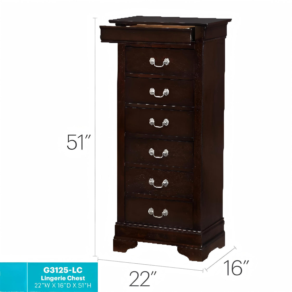 Traditional Style Lingerie Storage Chest Timeless