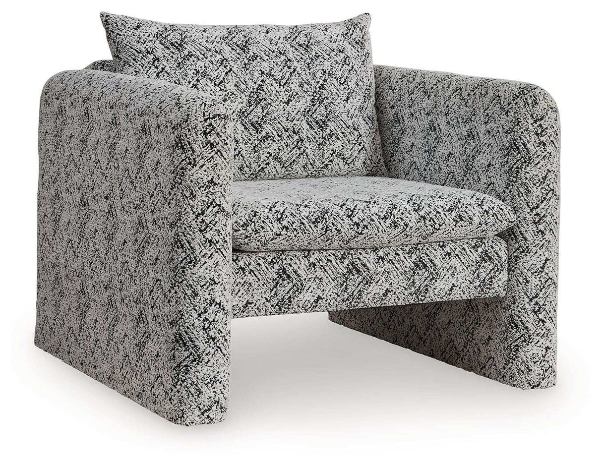 Kenbell - Accent Chair - Black / White - Best Buy Furniture
