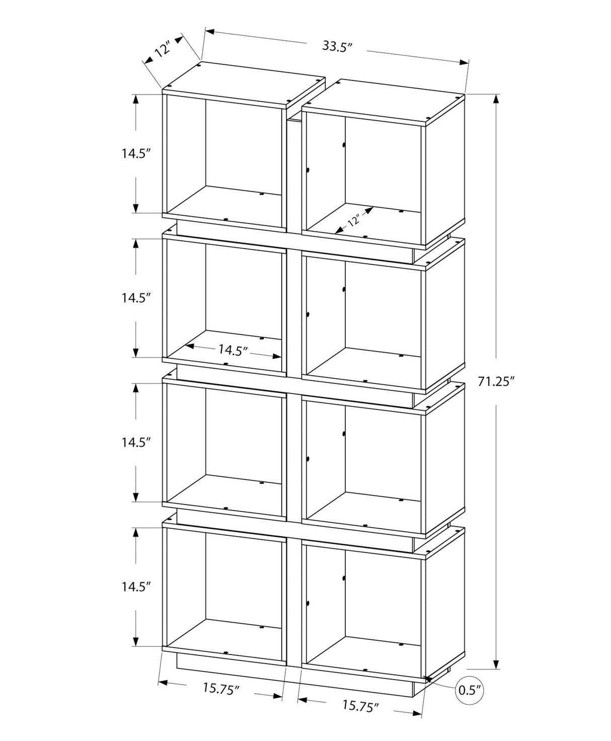 Bookshelf, Bookcase, Etagere, 5 Tier, For Office, Contemporary & Modern - White - Best Buy Furniture