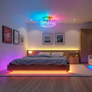 21'' Low Profile Bladeless Ceiling Fan with Lights