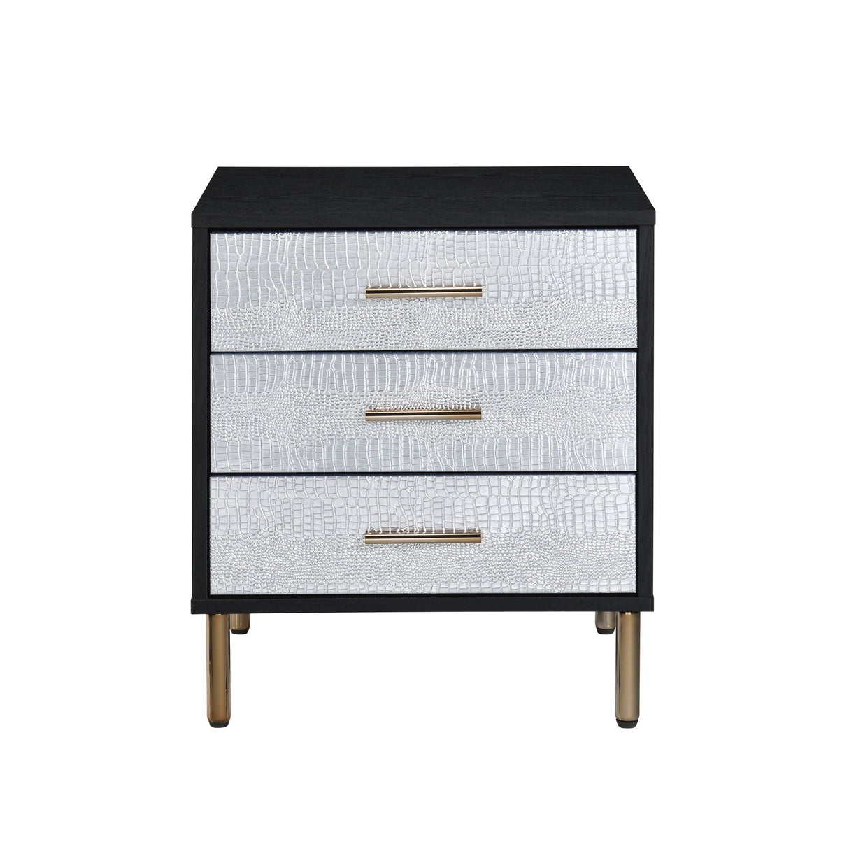 Myles - Nightstand - Black / Gold / Silver - Best Buy Furniture