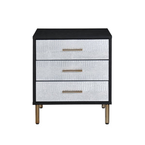 Myles - Nightstand - Black / Gold / Silver - Best Buy Furniture
