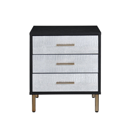 Myles - Nightstand - Black / Gold / Silver - Best Buy Furniture