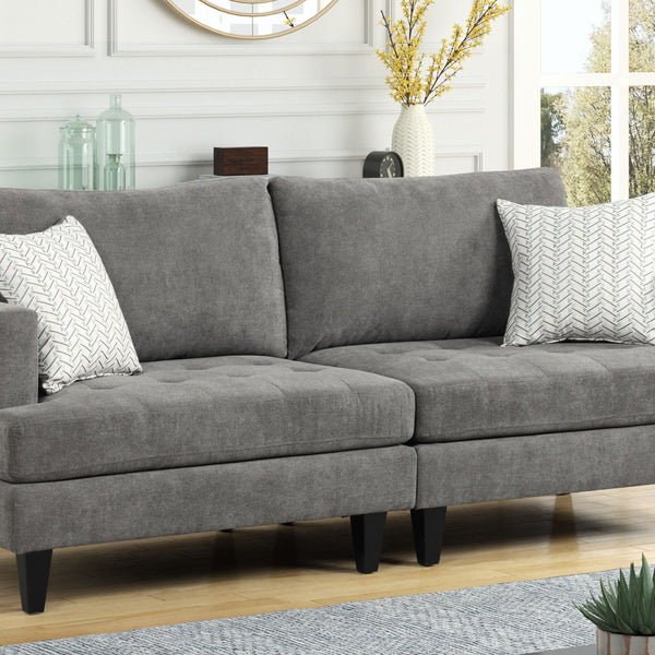 Callaway - Sofa With Throw Pillows - Gray