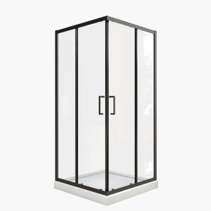 Sliding Shower Door with 1/4" Tempered Clear Glass, 34.625 in. x 72 in.