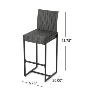 Outdoor Barstool With Hand Crafted Details (Set of 2) - Best Buy Furniture