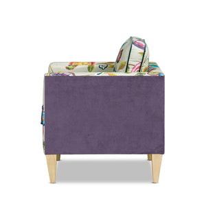 Mamba 28-Inch Patchwork Accent Chair, Purple Velvet
