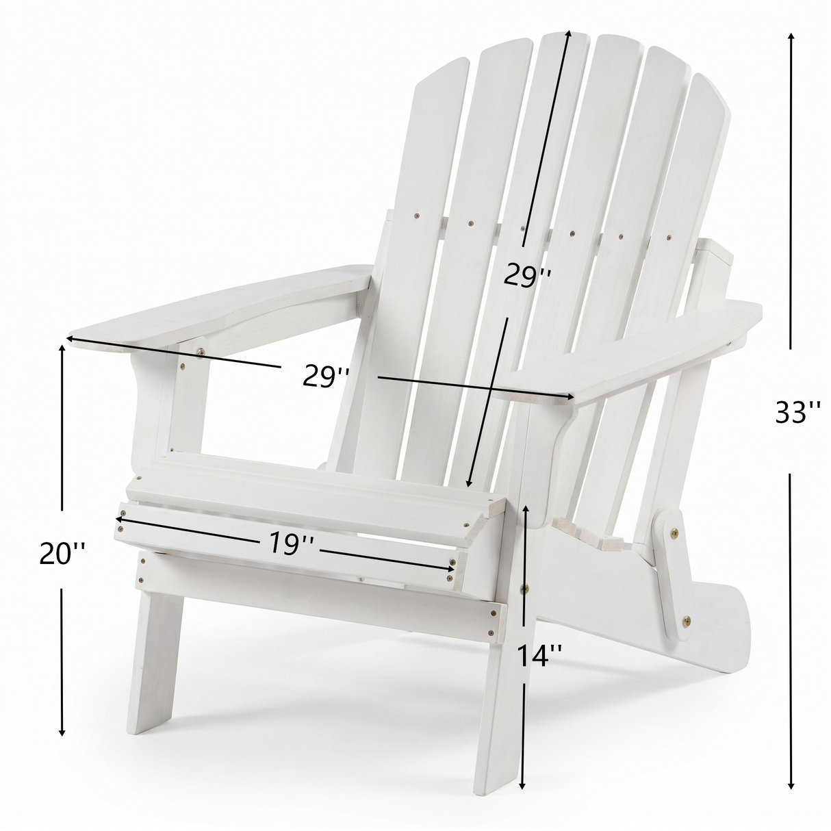 Oversize Wooden Outdoor Folding Adirondack Chair
