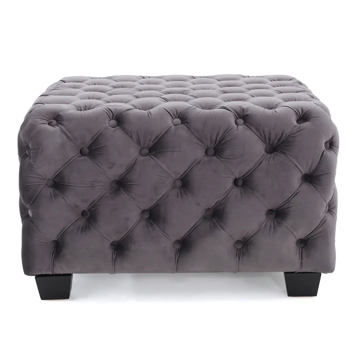 Modern Glam Ottoman With Velvet Upholstery And Button Tufted Design - Best Buy Furniture