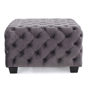 Modern Glam Ottoman With Velvet Upholstery And Button Tufted Design - Best Buy Furniture