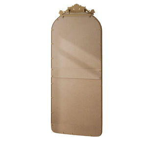 Full Body Arched Mirror With Vintage Carved Applique