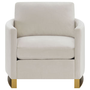 Rufo - Upholstered Curved Track Arm Chair - Beige