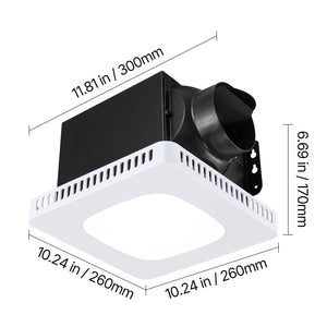 Bathroom Exhaust Fan with LED Light and Adjustable Color Temperatures
