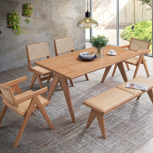 Velentina - 5 Pieces Patio / Outdoor Dining Set - Natural - Best Buy Furniture