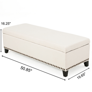 Storage Ottoman, Storage Bench with Safety Close Hinge