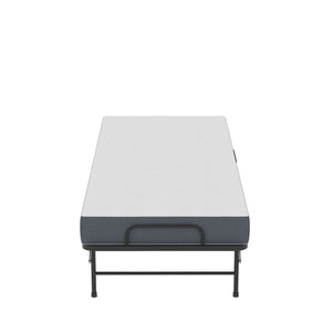 Twin Folding Bed With Memory Foam Mattress, On Wheels, Portable Bed For Adults & Guests - Black