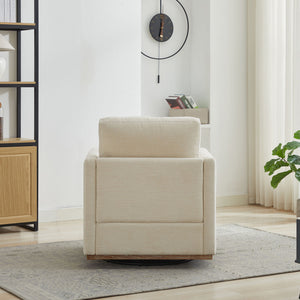 Modern Square Upholstered Swivel Accent Chair With Metal Base