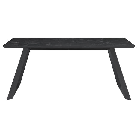 Smith - Rectangular Top Dining Table With 3 Drawers - Black