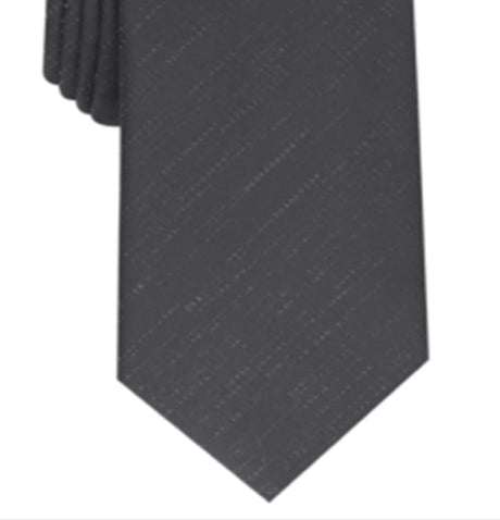 Alfani Mens Echo Silk Blend Metallic Neck Tie Black O/S
