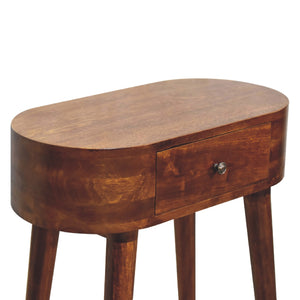 Solid Wood Mini Albion Chestnut Console, 1-Drawer, Nordic Legs