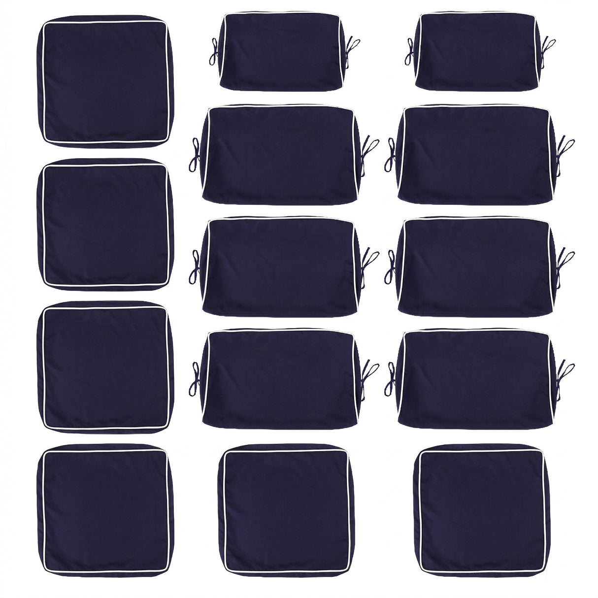 Cushion Covers for 7-Piece (6-Seaters) Wicker Rattan Sectional Sofa - Navy Blue