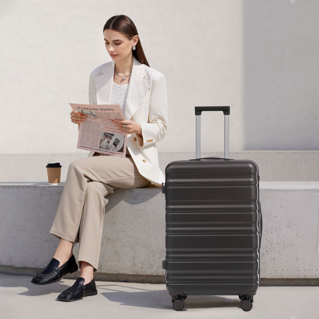 HIFINE TOURIST 20"/24"/28" 3-Piece Luggage Set in Dark Gray