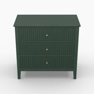 Fluted 3 Drawer Nightstand With Soft Close Slides