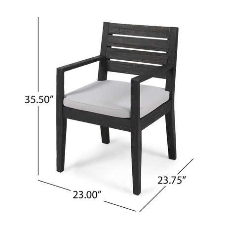 Outdoor 6 Seater Dining Set With Bench - Dark Gray / Light Gray