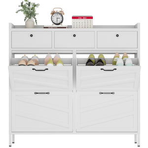 Shoe Cabinet With Flip Drawers