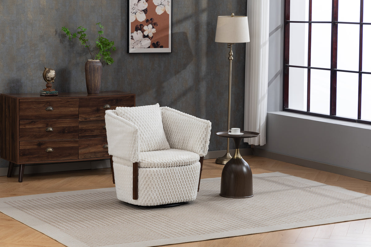 Mid Century Modern Accent Chair with Solid Wood Frame