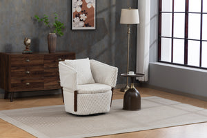 Mid Century Modern Accent Chair with Solid Wood Frame