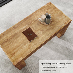 48" Farmhouse Coffee Table with Hidden Storage Drawer
