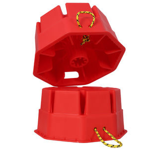 6-Inch RV Jack Block, 2-Pack with Carry Bag and Rope, Red