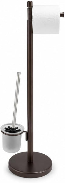 Freestanding Toilet Brush with Toilet Paper Holder – Bathroom Cleaning & Storage Stand