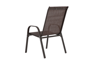 4 Piece Patio Chairs Set with Breathable Textilene Fabric (Brown)