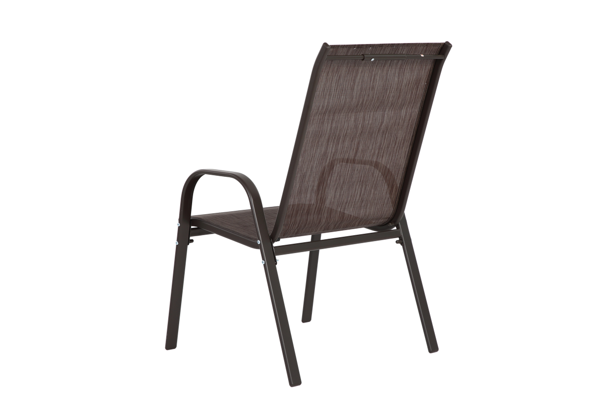 8 Piece Patio Chairs with Breathable Textilene Fabric - Brown