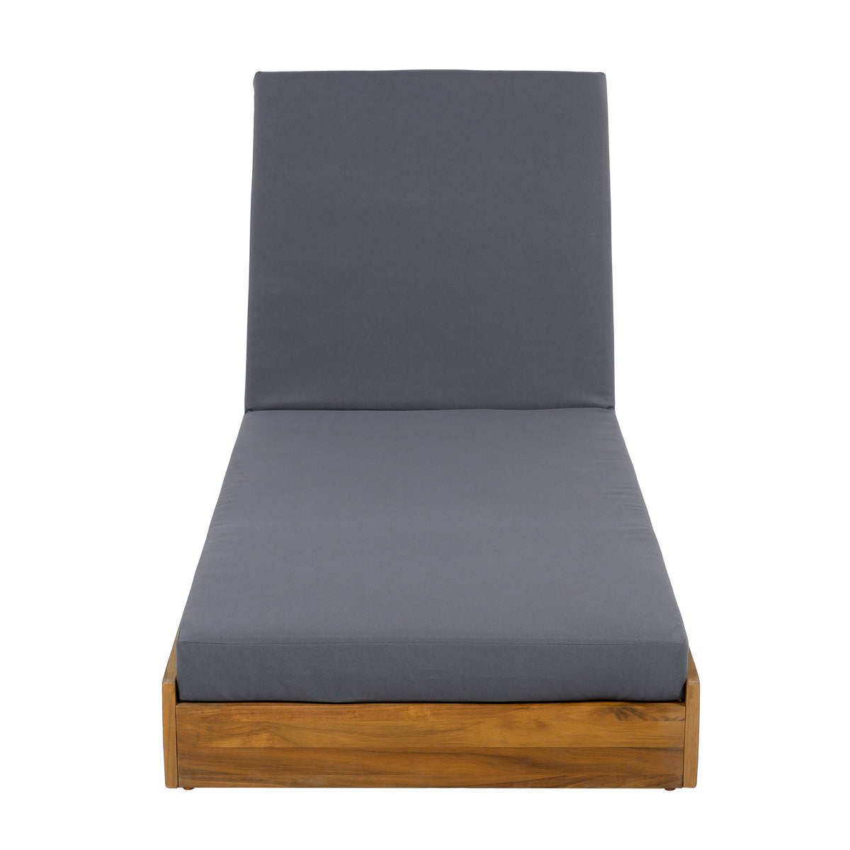 Lounge Chaise Set - Acacia Wood with Water-Resistant Cushions
