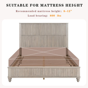 Platform Bed Frame & Tall Headboard
