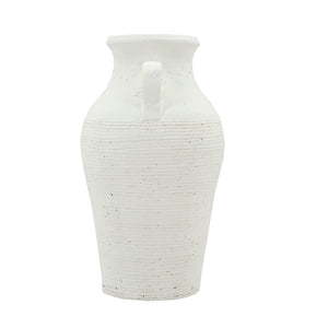 Rustic White Terracotta Tall Vase