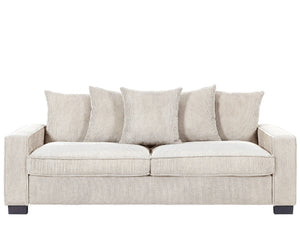 Luxe Sofa With 5 Matching Toss Pillows, Sleek Design, Spacious And Comfortable 3 Seater Couch