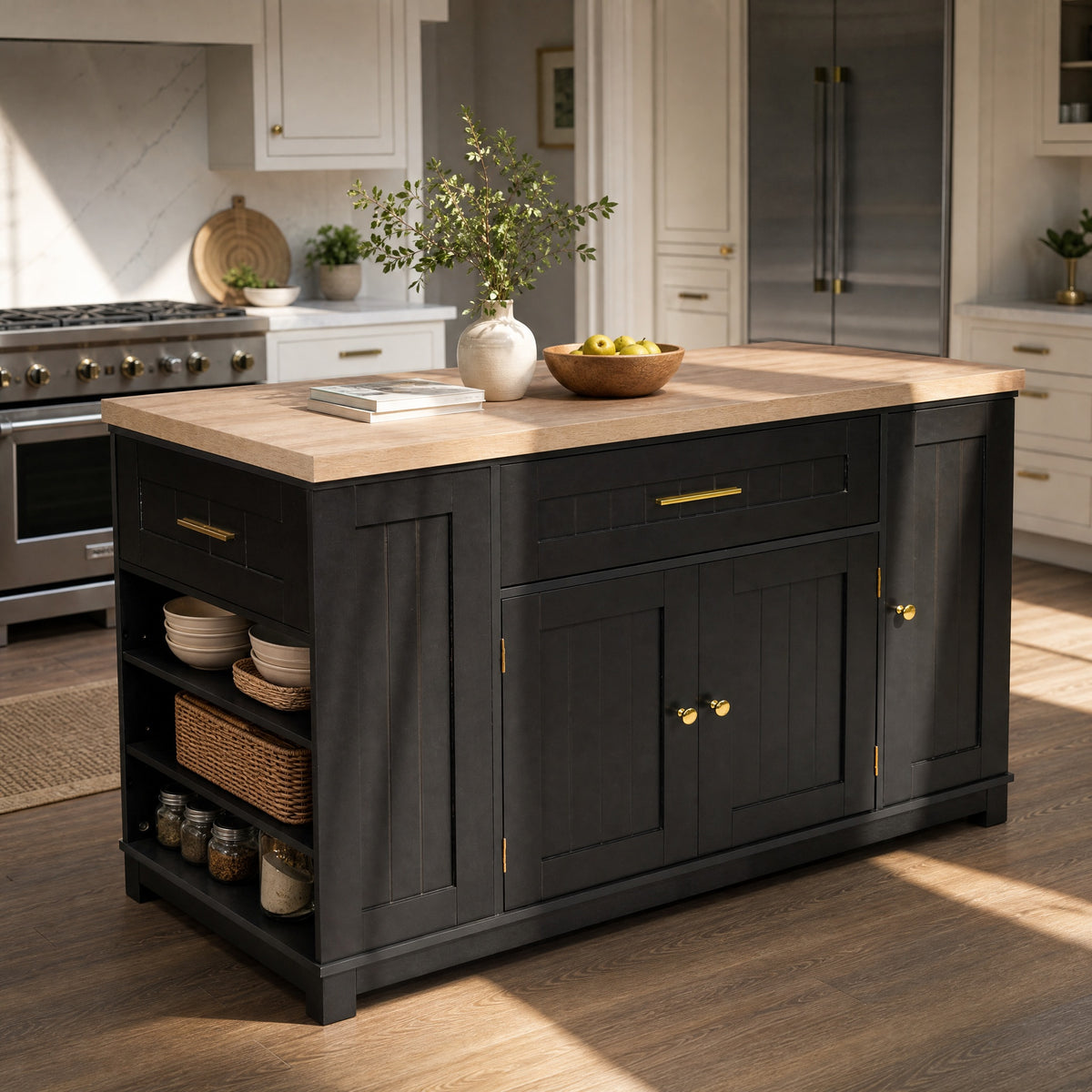 52" Kitchen Island Cabinet with Storage