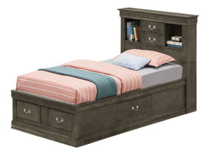 Traditional Style Bookcase Storage Bed
