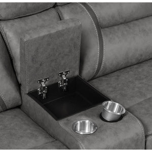 Barton - Upholstered Power Reclining Sectional Sofa - Gray
