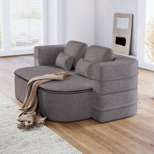 2 In 1 Foldable Sofa Bed With Multi Functional Blanket, Floor Lounge Sofa