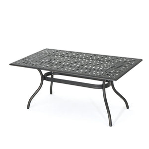 Enchantia - Outdoor Rectangular Dining Table With Weave Tabletop And Flared Legs - Copper - Best Buy Furniture