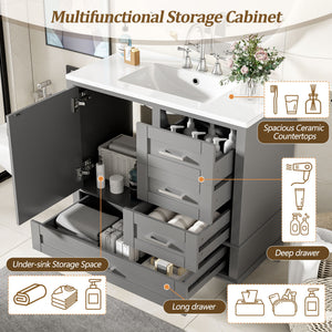 Traditional Bathroom Vanity Set With Soft Close Doors